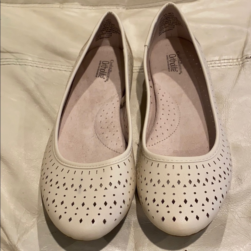 Croft & Barrow Ortholite CreativityIce BeigeRound Tor Ballet Flats, 9.5